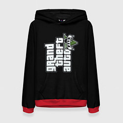 Толстовка-худи женская GTA5 logo game rockstar, цвет: 3D-красный