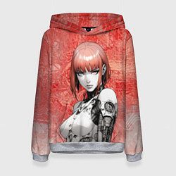 Толстовка-худи женская Девушка-андроид с гетерохромией, цвет: 3D-меланж