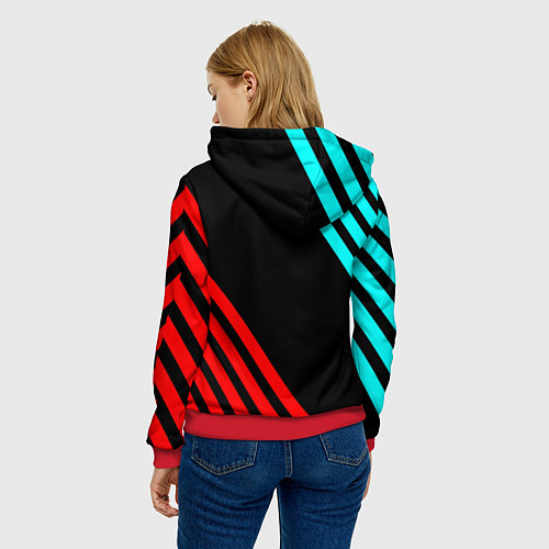 Женская толстовка Sonic sega geometry / 3D-Красный – фото 4