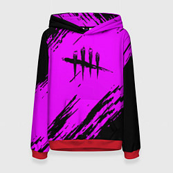 Толстовка-худи женская Dead by daylight краски абстракция, цвет: 3D-красный