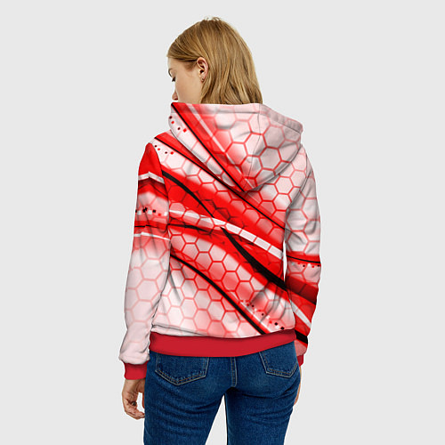 Женская толстовка СССР текстура броня / 3D-Красный – фото 4