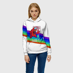 Толстовка-худи женская Among us colors line монстр, цвет: 3D-белый — фото 2
