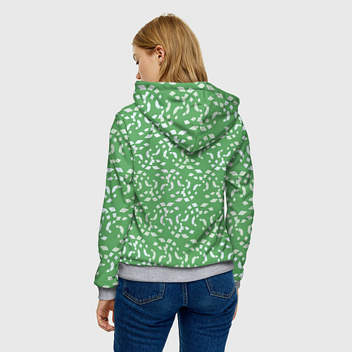 Женская толстовка Мозаика на зеленом / 3D-Меланж – фото 4