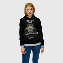 Толстовка-худи женская Классические автомобили Cadillac LaSalle, цвет: 3D-меланж — фото 2