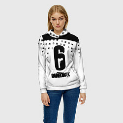 Толстовка-худи женская Rainbox six game pattern, цвет: 3D-белый — фото 2