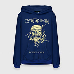 Толстовка-худи женская Iron Maiden powerslave rock, цвет: 3D-синий
