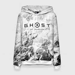 Толстовка-худи женская Ghost of Tsushima white graphite, цвет: 3D-белый