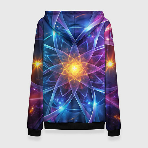 Женская толстовка Космический закрученный узор-лотос: энергия вселен / 3D-Черный – фото 2