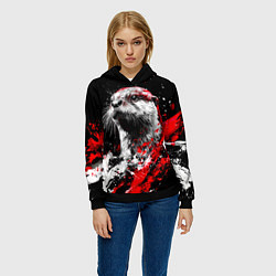 Толстовка-худи женская Портрет выдры, цвет: 3D-черный — фото 2