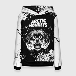 Толстовка-худи женская Arctic Monkeys рок пес, цвет: 3D-черный