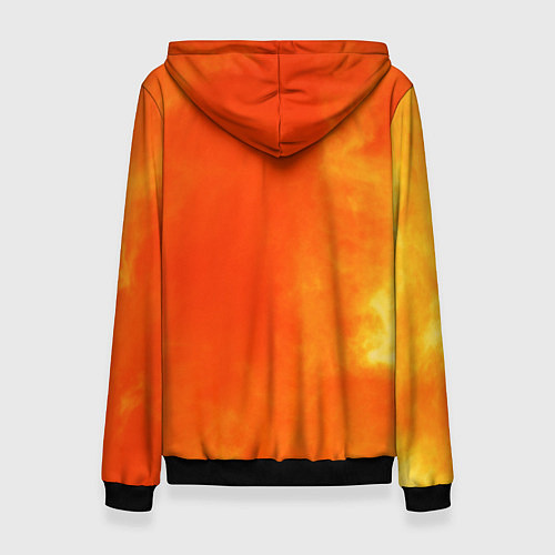 Женская толстовка Текстура огненного цвета / 3D-Черный – фото 2