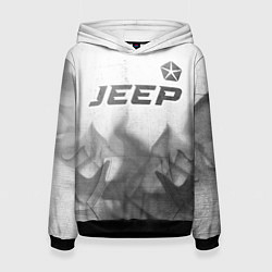 Толстовка-худи женская Jeep - white gradient посередине, цвет: 3D-черный