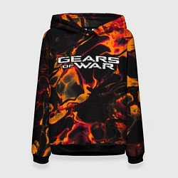 Толстовка-худи женская Gears of War red lava, цвет: 3D-черный
