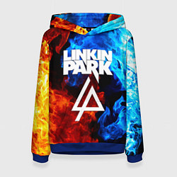 Толстовка-худи женская Linkin park битва огней, цвет: 3D-синий