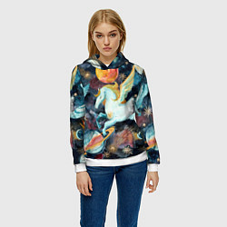 Толстовка-худи женская Созвездие пегас, цвет: 3D-белый — фото 2