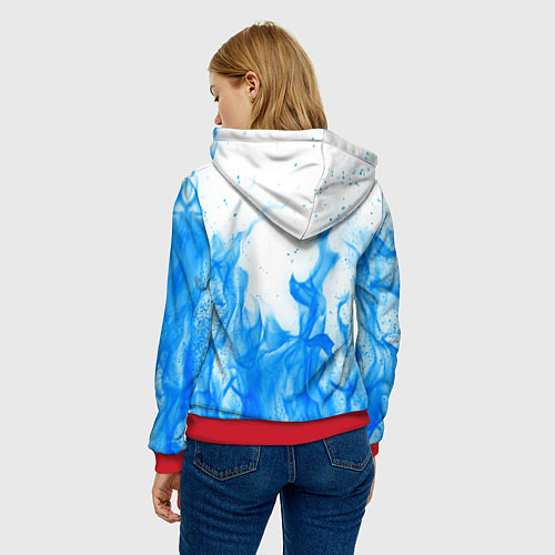 Женская толстовка Dead by april fire blue / 3D-Красный – фото 4