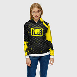 Толстовка-худи женская PUBG броня краски, цвет: 3D-белый — фото 2