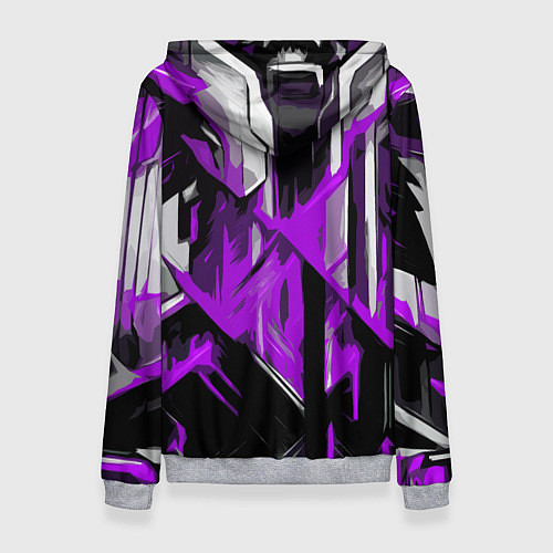 Женская толстовка White and purple abstraction on a black background / 3D-Меланж – фото 2