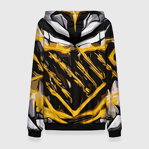 Женская толстовка Yellow and white abstraction on a black background / 3D-Черный – фото 2