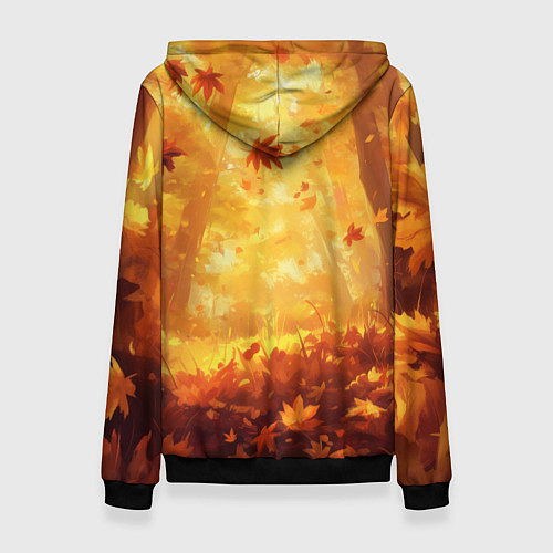 Женская толстовка Волчонок в осеннем лесу / 3D-Черный – фото 2
