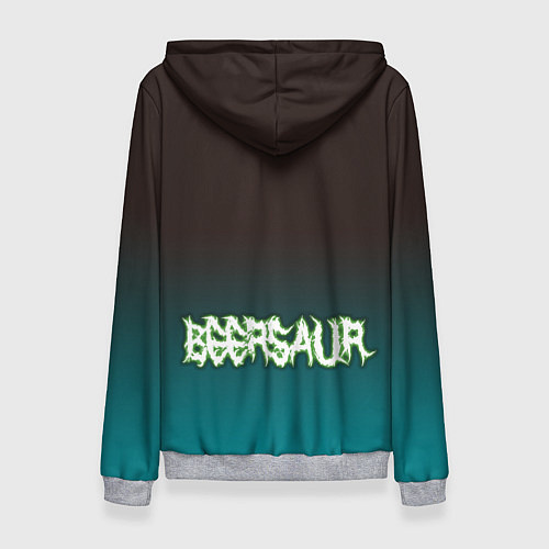 Женская толстовка Чувак пивозавр - киберпанк фантазия / 3D-Меланж – фото 2