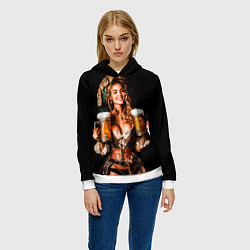 Толстовка-худи женская Пиво на Тартуге, цвет: 3D-белый — фото 2