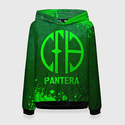 Толстовка-худи женская Pantera - green gradient, цвет: 3D-черный