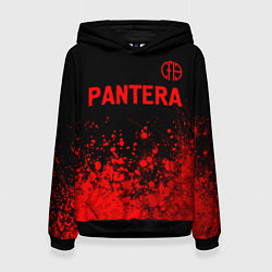 Толстовка-худи женская Pantera - red gradient посередине, цвет: 3D-черный