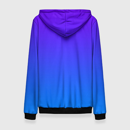 Женская толстовка Фиолетово синий градиент / 3D-Черный – фото 2