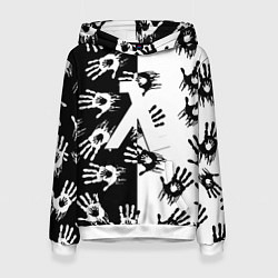 Толстовка-худи женская Half life руки, цвет: 3D-белый