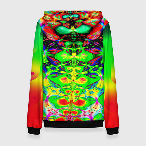 Женская толстовка Оптический фрактал кислота / 3D-Черный – фото 2