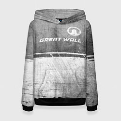 Толстовка-худи женская Great Wall - grey gradient посередине, цвет: 3D-черный