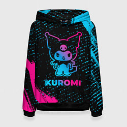 Толстовка-худи женская Kuromi - neon gradient, цвет: 3D-черный