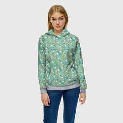 Толстовка-худи женская Звук двигателя поп арт, цвет: 3D-меланж — фото 2