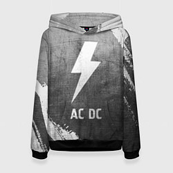 Толстовка-худи женская AC DC - grey gradient, цвет: 3D-черный