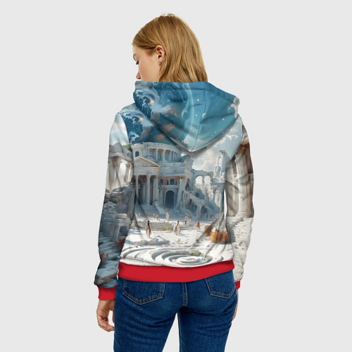 Женская толстовка Фантастическая античность / 3D-Красный – фото 4