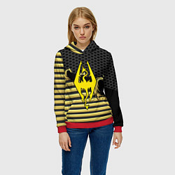 Толстовка-худи женская Skyrim gold edinion, цвет: 3D-красный — фото 2