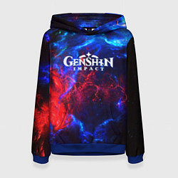 Толстовка-худи женская Genshin Impact space, цвет: 3D-синий