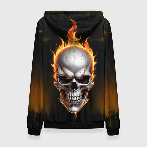 Женская толстовка Череп в огне / 3D-Черный – фото 2