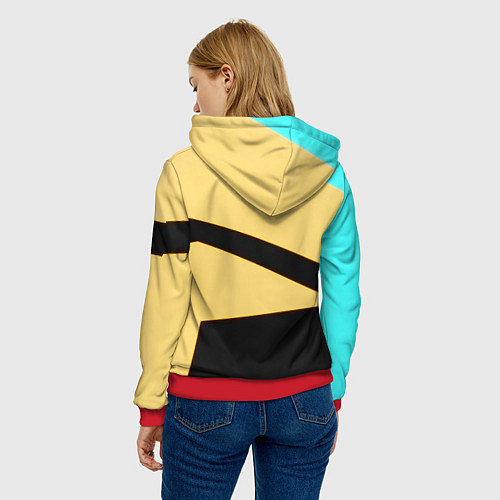 Женская толстовка Салли фейс геометрия / 3D-Красный – фото 4