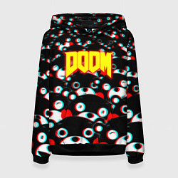 Толстовка-худи женская Doom anime, цвет: 3D-черный