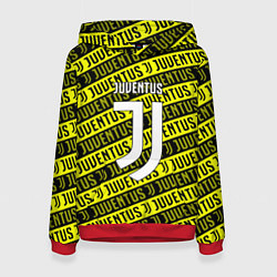 Толстовка-худи женская Juventus pattern fc, цвет: 3D-красный