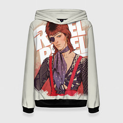 Толстовка-худи женская David Bowie Rebel, цвет: 3D-черный