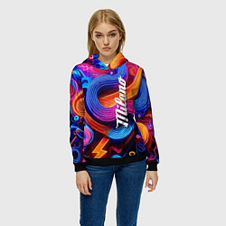 Толстовка-худи женская Colourful abstraction - Milano, цвет: 3D-черный — фото 2