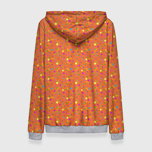 Женская толстовка Разноцветное конфетти на оранжевом - паттерн / 3D-Меланж – фото 2