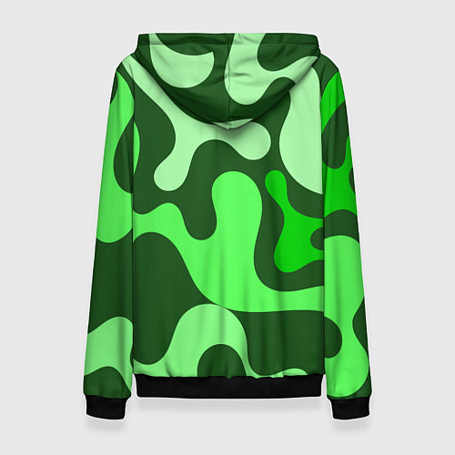 Женская толстовка Камуфляж зеленый крупный / 3D-Черный – фото 2
