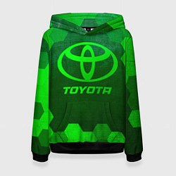 Толстовка-худи женская Toyota - green gradient, цвет: 3D-черный