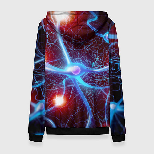 Женская толстовка Нейронная сеть - аксоны / 3D-Черный – фото 2