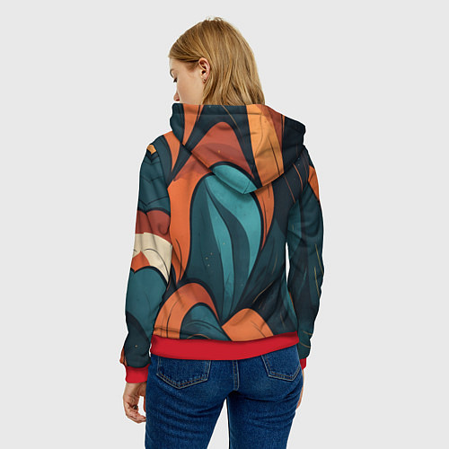 Женская толстовка Темные и теплые контрасты / 3D-Красный – фото 4