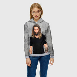 Толстовка-худи женская Jason Momoa, цвет: 3D-меланж — фото 2